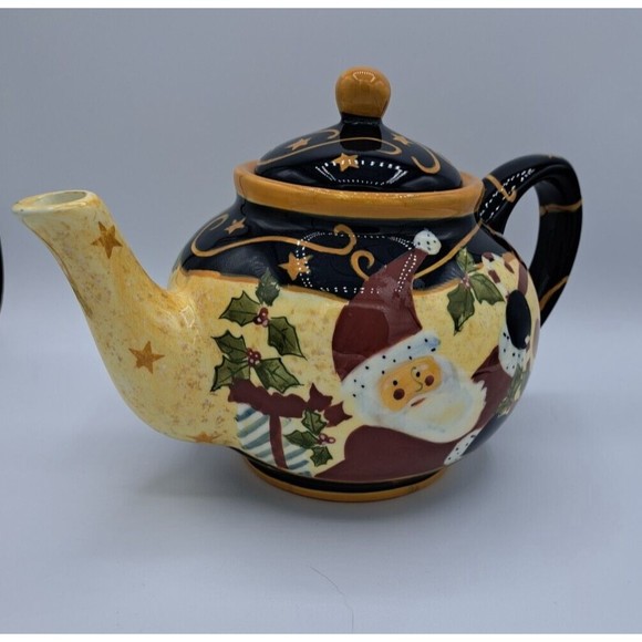 Earthenware Lang The Night Before Christmas Teapot Susan Winget 2001 - Picture 2 of 9